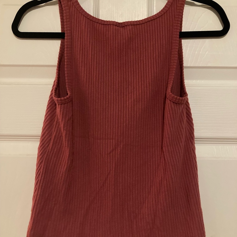 Women's Ribbed Tank Top - Rust - Picture 2 of 4